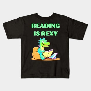 Funny Reading is Rexy Dinosaur Kids T-Shirt